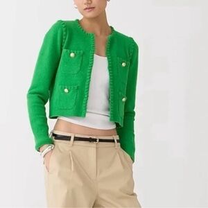NWT: J. Crew Bright Green Cropped Cardigan Sweater